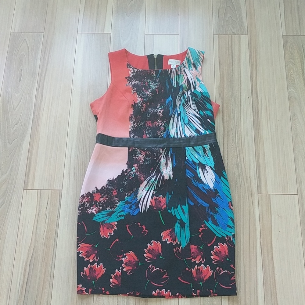 Mutli colored bodycon dress with cutouts